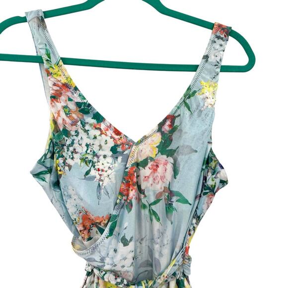 BECCA by Rebecca Virtue Femme Flora One‎ Piece Swimsuit Blue Plus Size 0X - Picture 3 of 11